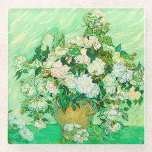Dessous-de-verre En Verre Van Gogh White Roses