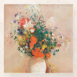 Dessous-de-verre En Verre Vase des fleurs de Redon Post-impressionniste