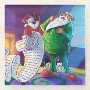 Dessous-de-verre En Verre Vérifier la peinture double