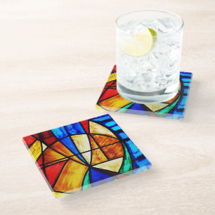 Dessous-de-verre En Verre Verre Abstrait 2 Dessous de verre en verre
