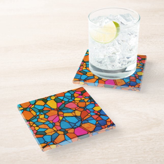 Dessous-de-verre En Verre Verre Coloré (Incliné)