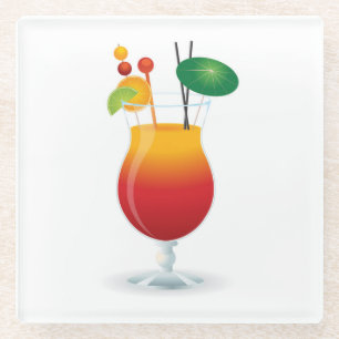 DESSOUS-DE-VERRE EN VERRE VERRE DE COCKTAIL