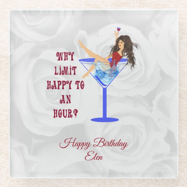 Dessous-de-verre En Verre Verre Et Fille À Vins (Devant)