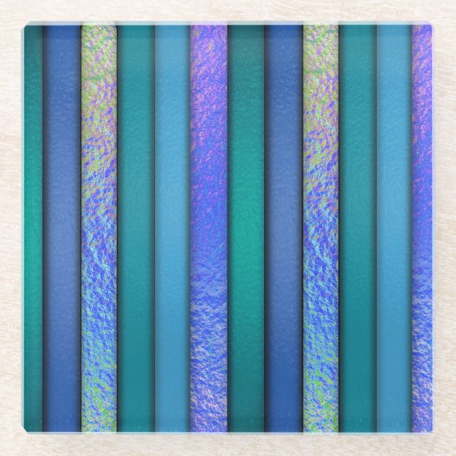 Dessous-de-verre En Verre Verre fusionné Art Ocean Blues (Devant)