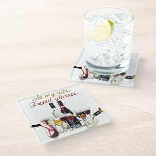Dessous-de-verre En Verre Verres à vin SlipperyJoe's jeu de mots coquin roug
