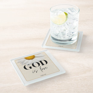 Dessous-de-verre En Verre Verset biblique Fleurir l'écriture sainte