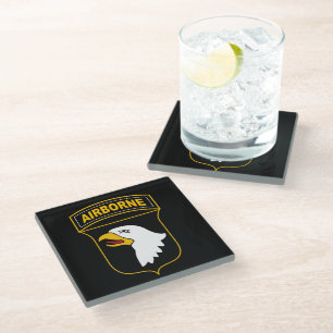 Dessous-de-verre En Verre Vétéran militaire de la 101e division aéroportée
