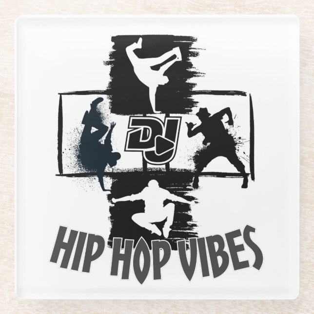 Dessous-de-verre En Verre Vibes Hip hop 2.w (Devant)