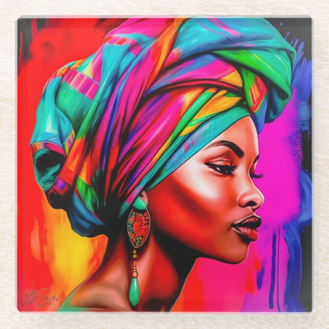 Dessous-de-verre En Verre Vibrant Beauty Series 1 (Devant)