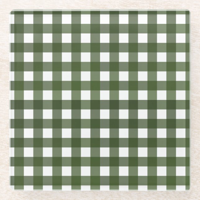 Dessous-de-verre En Verre Vichy Vert d'Alsace (Devant)