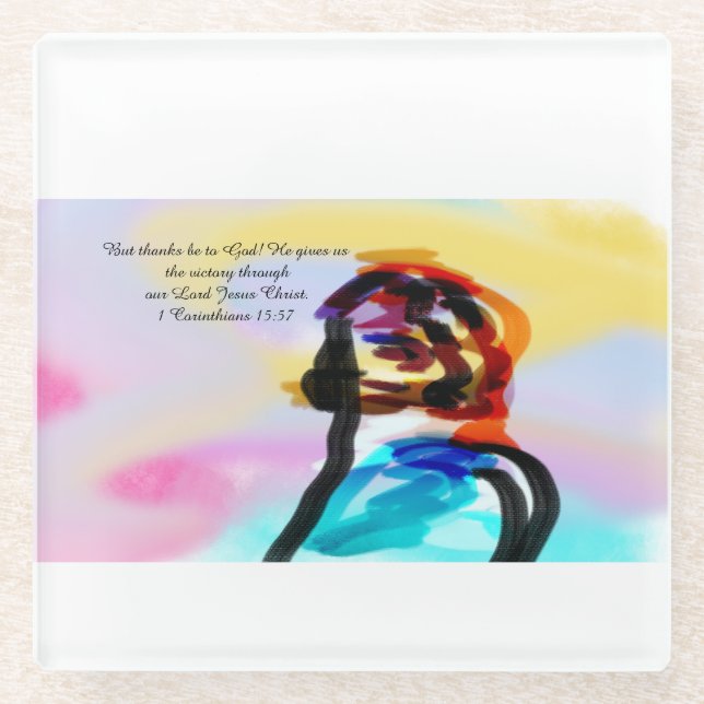 Dessous-de-verre En Verre victoire de jésus (Devant)