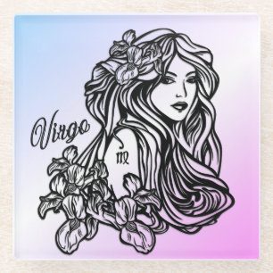 Dessous-de-verre En Verre Vierge Vierge Zodiaque Violet