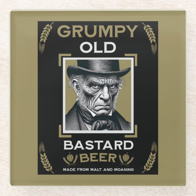 Dessous-de-verre En Verre Vieux bâtard Grumpy (Devant)