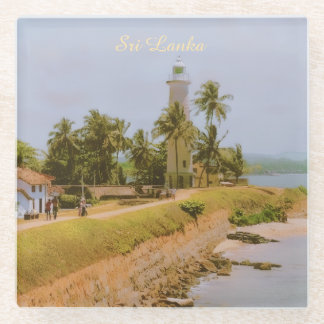 Dessous-de-verre En Verre Ville côtière de Galle, Sri Lanka Souvenir de voya