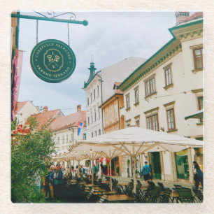 Dessous-de-verre En Verre Ville de Ljubljana