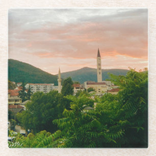 Dessous-de-verre En Verre Ville de Mostar - Bosnie-Herzégovine
