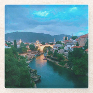 Dessous-de-verre En Verre Ville de Mostar - Bosnie-Herzégovine
