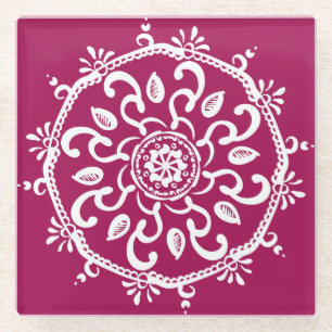 Dessous-de-verre En Verre Vin Mandala