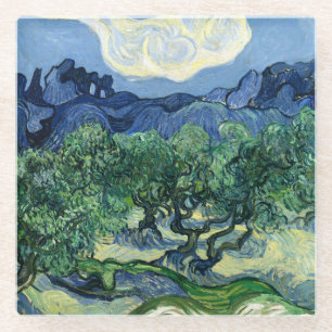 Dessous-de-verre En Verre Vincent Van Gogh Oliviers Paysage Montagneux