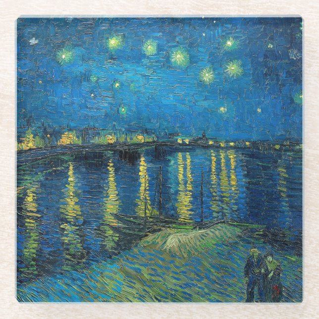 Dessous-de-verre En Verre Vincent Van Gogh Starry Night Over the Rhone (Devant)
