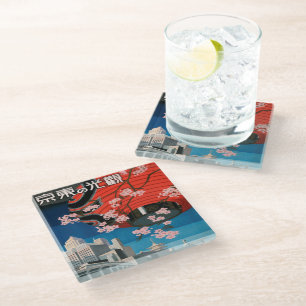 Dessous-de-verre En Verre Vintage 1930 Tokyo Japon Poster verre