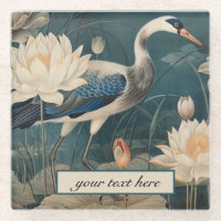 Vintage grue bleu botanique personnalisable