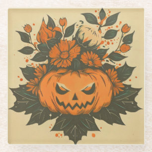 Dessous-de-verre En Verre Vintage/Halloween/Automne/citrouille