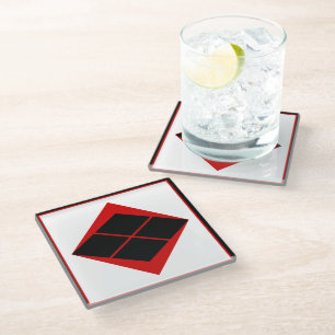 Dessous-de-verre En Verre Vintage noir rouge Takeda Japon Mon art oriental