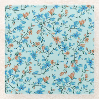 Dessous-de-verre En Verre Vintage simple : Motif en tissu floral