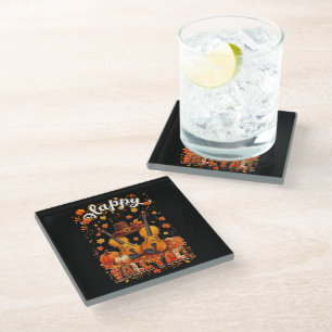 Dessous-de-verre En Verre Violon de Thanksgiving d'automne Feuilles d'automn