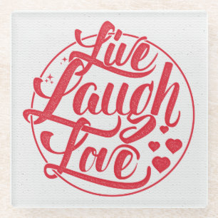 Dessous-de-verre En Verre Vivent l'amour de rire