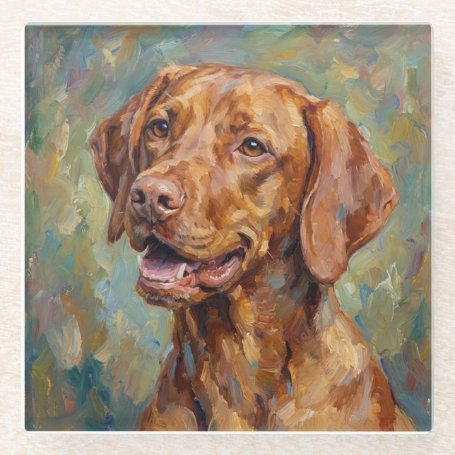 Dessous-de-verre En Verre Vizsla Glass Coasters for Dog Lovers (Devant)