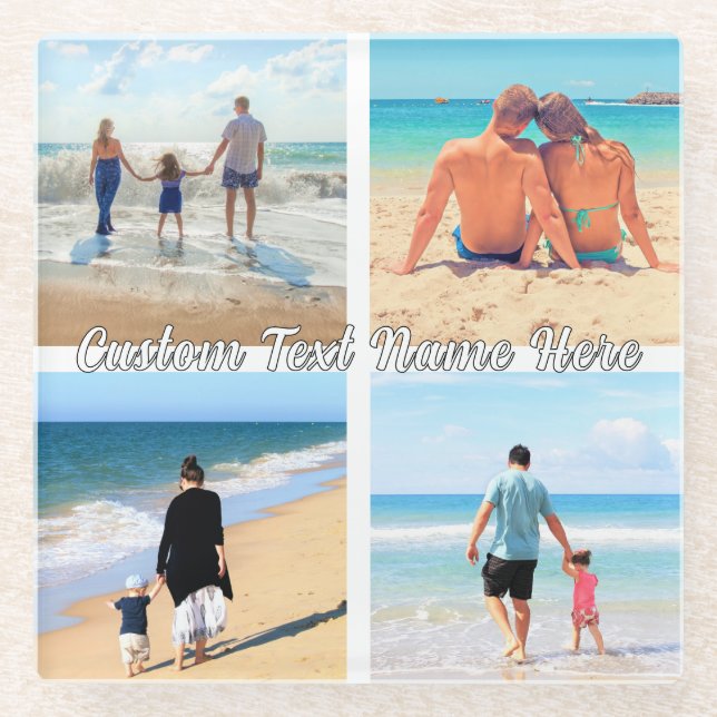 Dessous-de-verre En Verre Votre Dessous de verre de verre Collage photo avec (Devant)