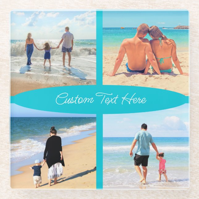 Dessous-de-verre En Verre Votre Dessous de verre de verre Collage photo avec (Devant)