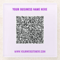 Votre Dessous de verre de verre de code QR Exemple