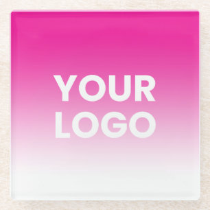 Dessous-de-verre En Verre Votre logo et dégradé de couleur de fond modifiabl