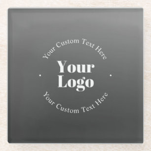 Dessous-de-verre En Verre Votre logo ou conception d'entreprise et texte mod
