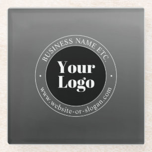 Dessous-de-verre En Verre Votre logo ou conception d'entreprise & texte modi