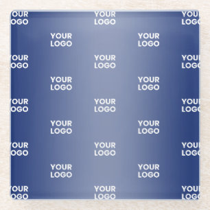 Dessous-de-verre En Verre Votre logo simple répétitif Dégradé bleu