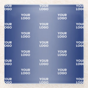 Dessous-de-verre En Verre Votre simple logo répétitif   Dégradé bleu