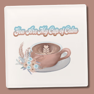 Dessous-de-verre En Verre Vous êtes mon latte boho coupe de calme