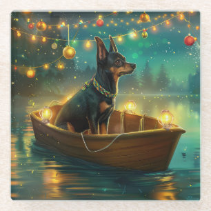 Dessous-de-verre En Verre Voyage de Noël australien Kelpie