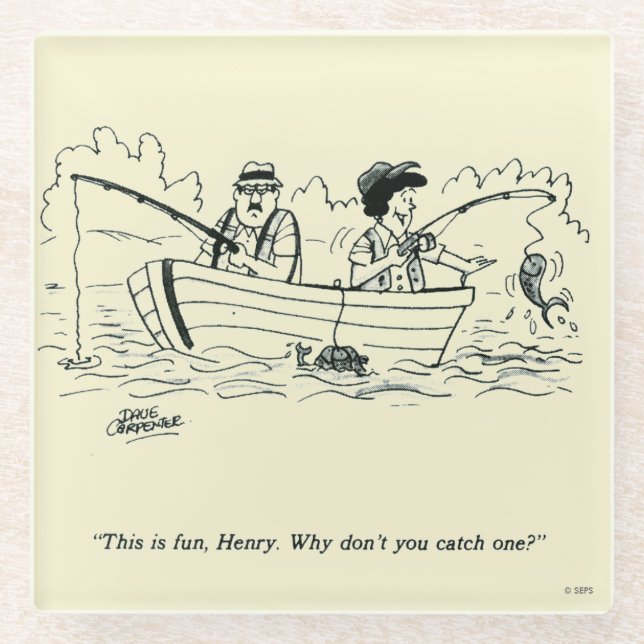 Dessous-de-verre En Verre Voyage de pêche (Devant)