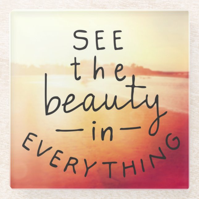 Dessous-de-verre En Verre Voyez la beauté dans tout (Devant)