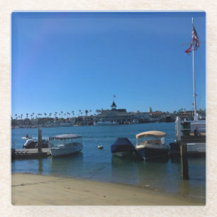 Dessous-de-verre En Verre Vue de Balboa Island, Newport Beach, Californie