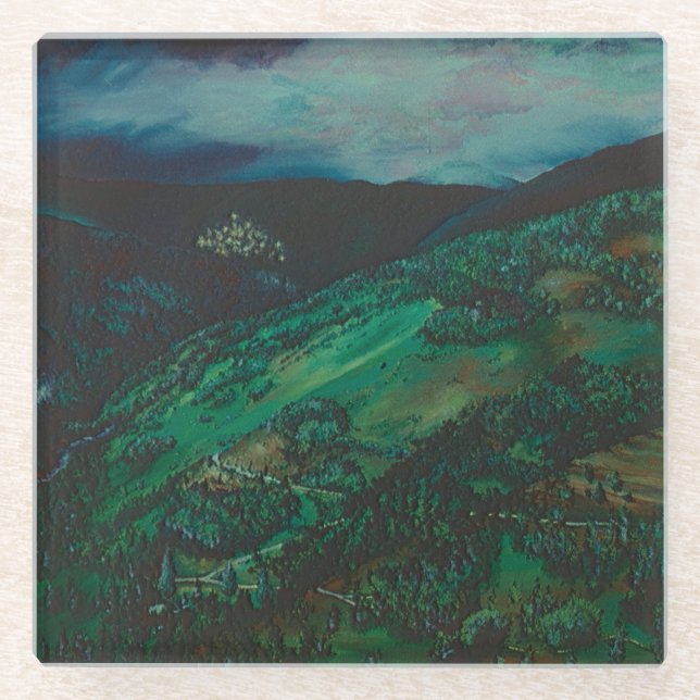 Dessous-de-verre En Verre Vue depuis San Chirico, Italie (Devant)