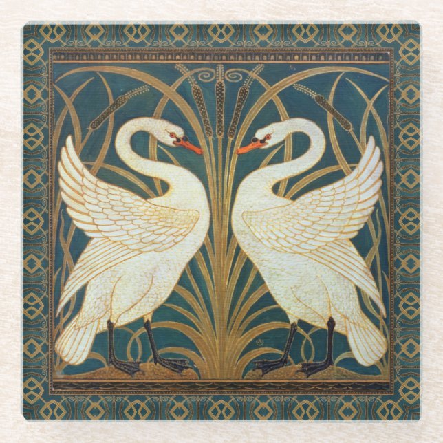 Dessous-de-verre En Verre Walter Crane Swan (Devant)