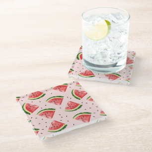 Dessous-de-verre En Verre Watercolor Watermelon Motif de fruits