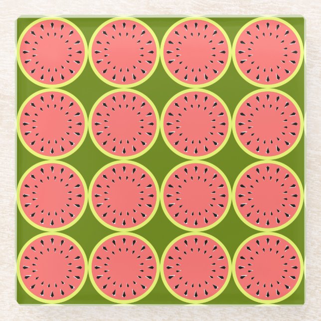 Dessous-de-verre En Verre Watermelon rose Multi (Devant)