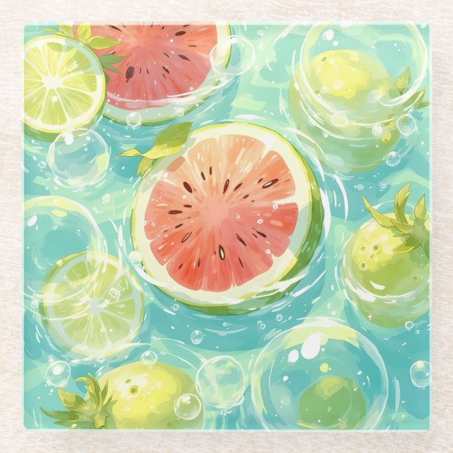 Dessous-de-verre En Verre Watermelon Splash (Devant)